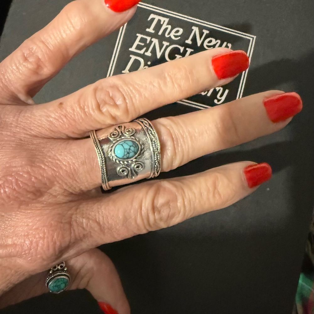 Elegant Silver and Turquoise Ring